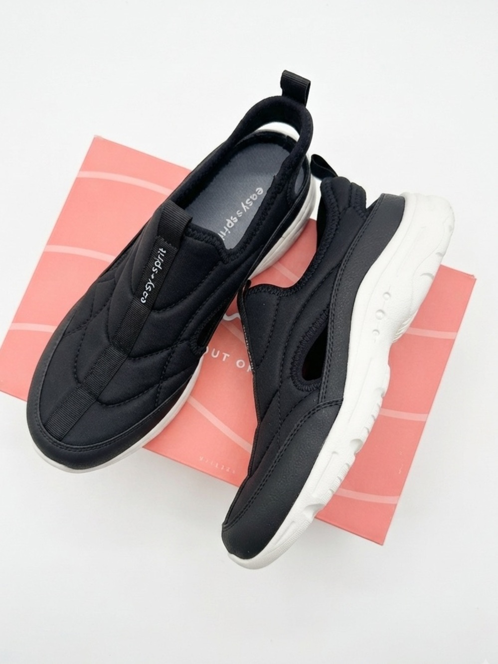 Easy Spirit Women BRAYER Closed Toe Slip On Sporty Sandal Walking Shoe Black NEW